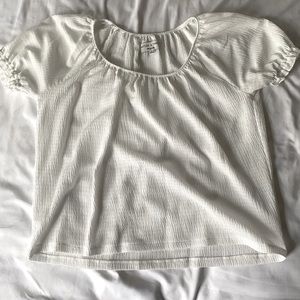 MADEWELL - WHITE PUFF SLEEVE TOP